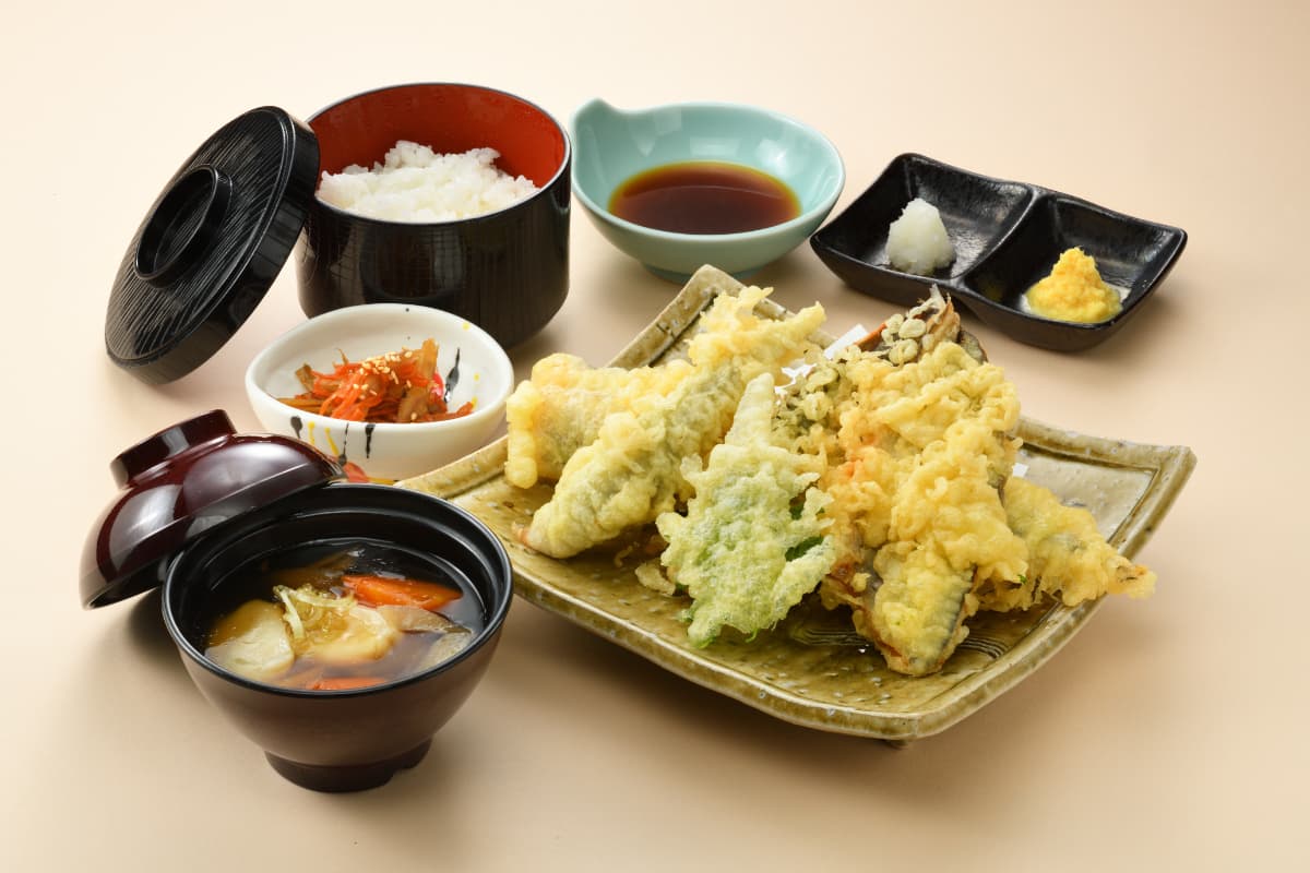 Jヴィレッジの常磐もの天ぷら御膳