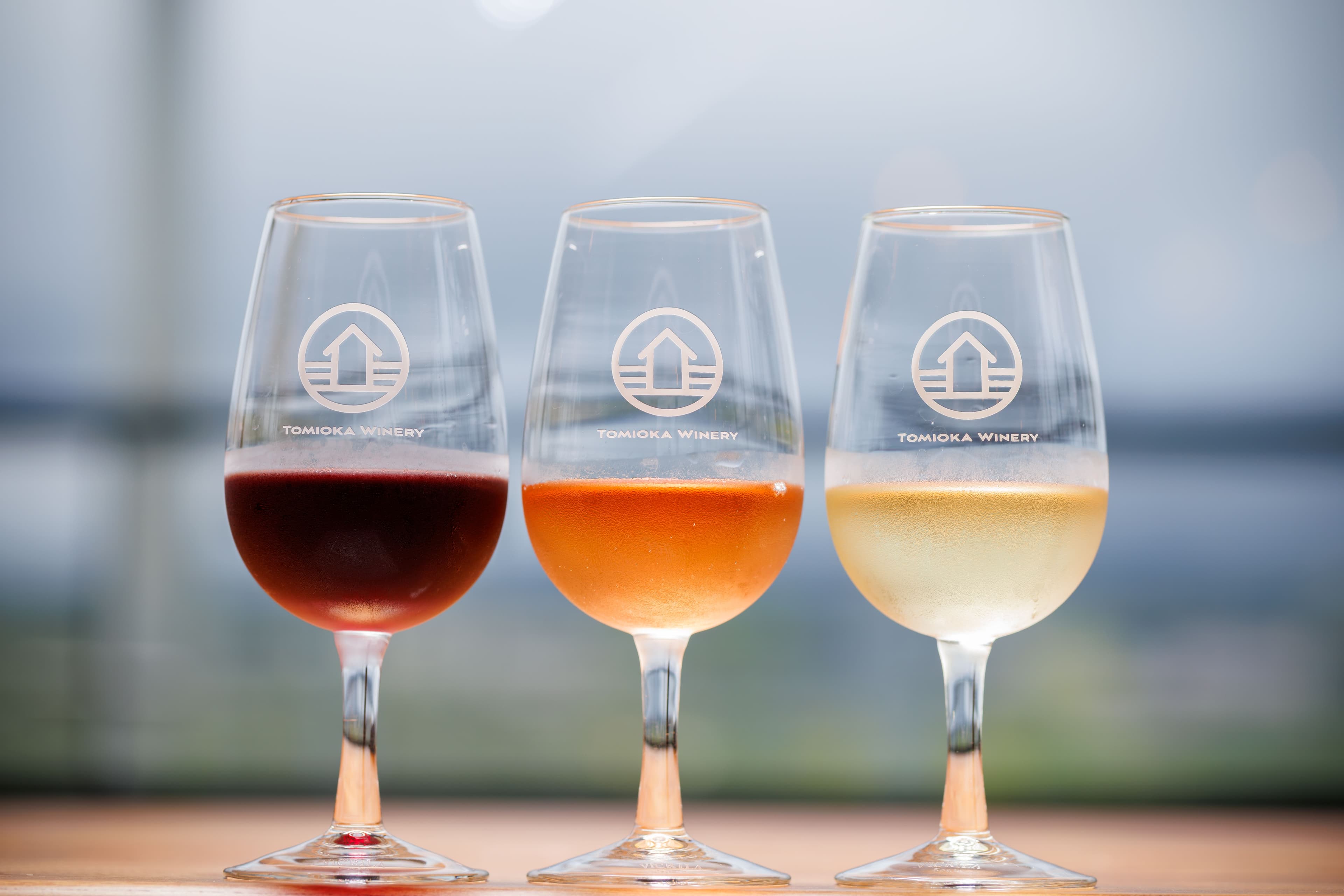 とみおかワイナリーのワイン3種飲み比べ